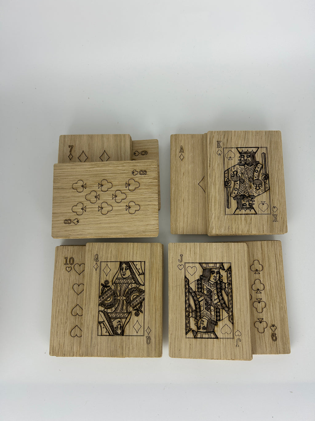 Luxury Wooden Playing Cards, Oak Veneer 36 Card Deck, Laser Engraved European Playing Cards, Handmade in Estonia