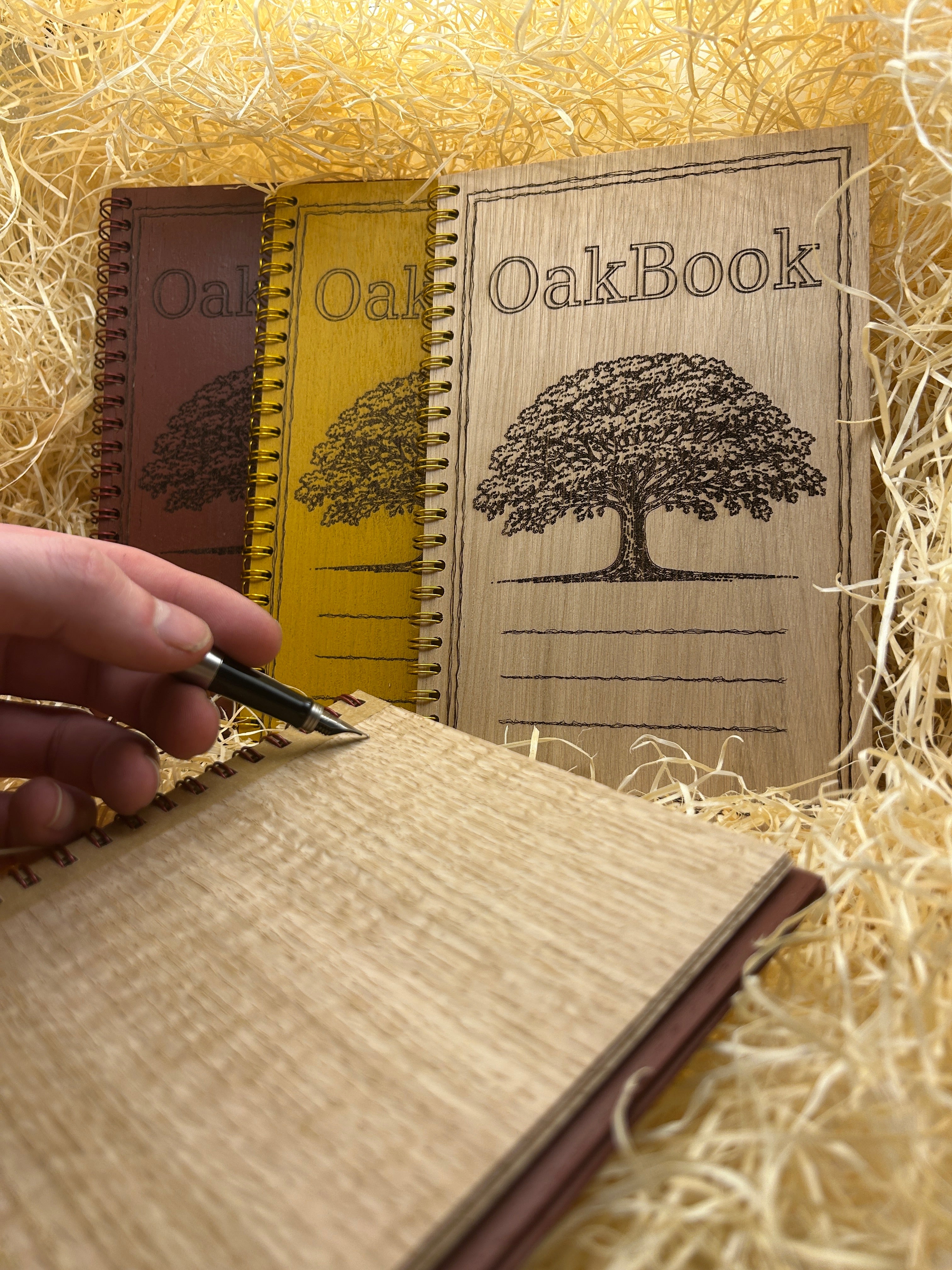 Rustic Wooden Memory Book, Oak Veneer Guest Book, Laser Engraved Keepsake Journal, Vintage Scandinavian Design, Handmade in Estonia