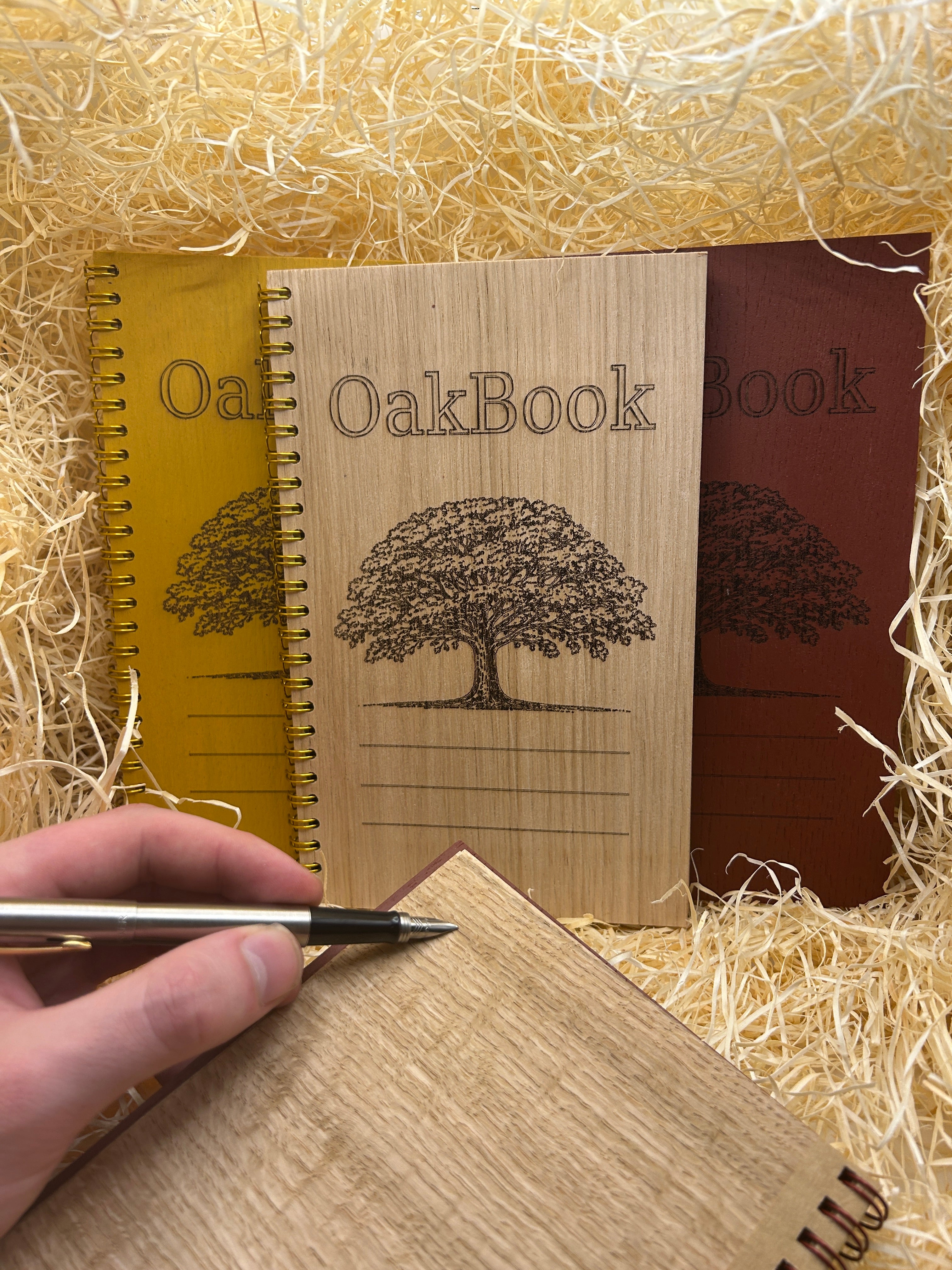 Modern Wooden Memory Book, Oak Veneer Guest Book, Laser Engraved Keepsake Journal, Scandinavian Design, Handmade in Estonia