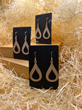 Mary Wooden Earrings – Handmade Oak Teardrop Earrings, Minimalist Scandinavian Jewelry, Gift for Her
