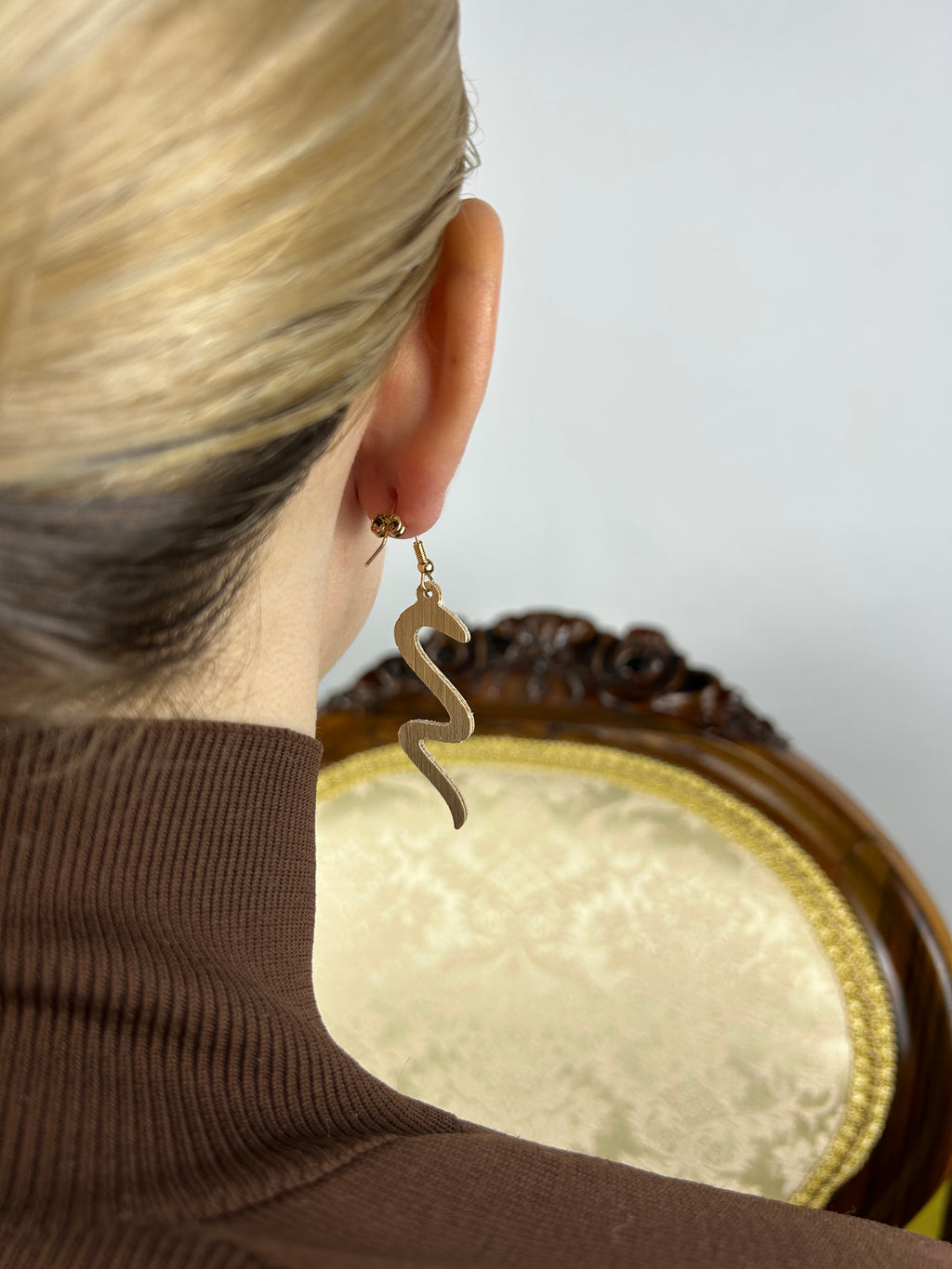 Nia Wooden Earrings – Handmade Oak Abstract Earrings, Lightweight Scandinavian Jewelry, Gift for Her
