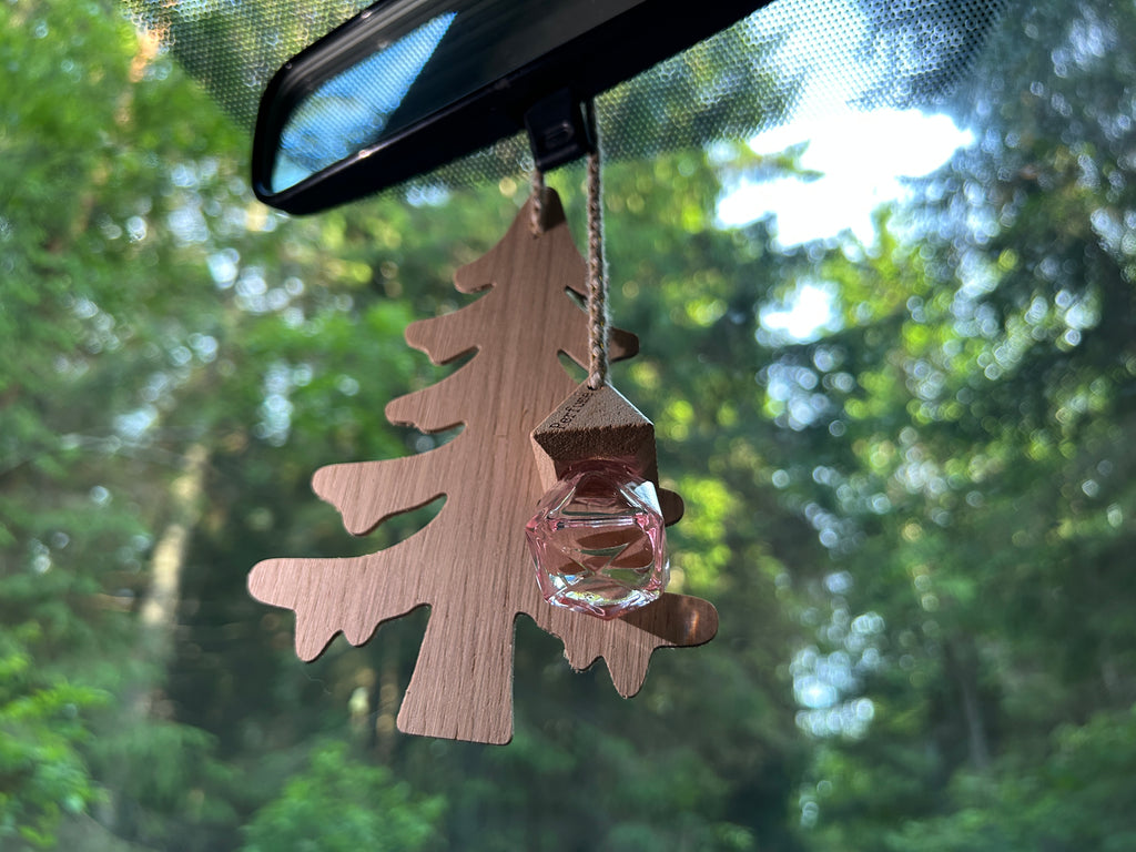 Wooden Car Air Freshener, Refillable Oak Veneer Tree Diffuser, Hanging Car Freshener, Scandinavian Decor, Handmade in Estonia