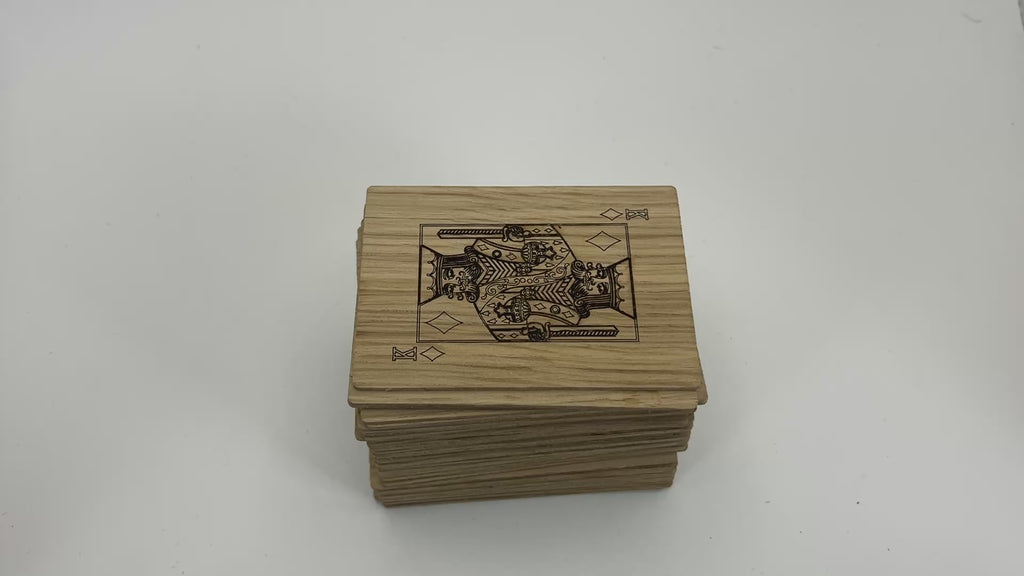 Luxury Wooden Playing Cards, Oak Veneer 36 Card Deck, Laser Engraved European Playing Cards, Handmade in Estonia